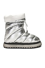 Moncler Gaia Mid Snow Boot in Silver, view 1, click to view large image.