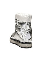 Moncler Gaia Mid Snow Boot in Silver, view 3, click to view large image.