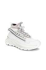 Moncler Knit Runner High Top Sneaker in White, view 2, click to view large image.