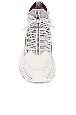 Moncler Knit Runner High Top Sneaker in White, view 4, click to view large image.