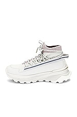 Moncler Knit Runner High Top Sneaker in White, view 5, click to view large image.