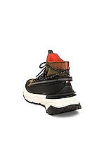 Moncler Knit Runner High Top Sneaker in Military Black, view 3, click to view large image.