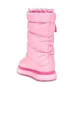 Moncler Gaia Pocket Mid Snow Boot in Pink, view 3, click to view large image.