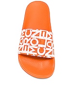 Moncler Jeanne Slides in Orange, view 4, click to view large image.
