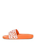 Moncler Jeanne Slides in Orange, view 5, click to view large image.