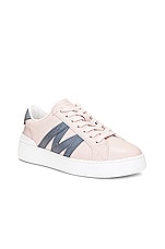 Moncler Monaco M Low Top Sneaker in Pink, view 2, click to view large image.