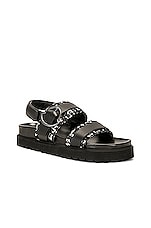 Moncler Bell Buckle Sandal in Black, view 2, click to view large image.
