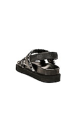 Moncler Bell Buckle Sandal in Black, view 3, click to view large image.