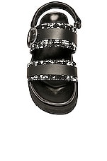 Moncler Bell Buckle Sandal in Black, view 4, click to view large image.