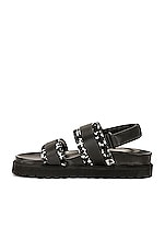 Moncler Bell Buckle Sandal in Black, view 5, click to view large image.