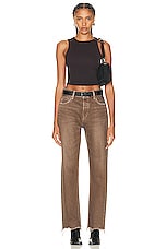 Moussy Vintage Emery Wide Straight in Brown, view 4, click to view large image.
