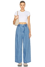 Moussy Vintage Denim Tack Pant in Light Blue, view 4, click to view large image.