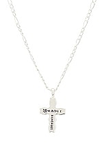 MAPLE Cross Chain Necklace in Silver 925 & Mother Of Pearl, view 3, click to view large image.