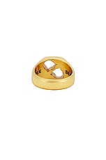 MAPLE 3am Signet Ring in 14K Gold Plated, view 3, click to view large image.