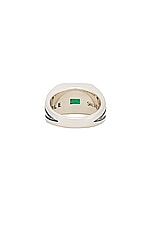 MAPLE Midnight Ring Slim in Silver 925 & Emerald, view 3, click to view large image.