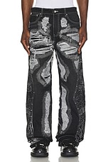 Who Decides War by Ev Bravado Darning Side Embroidery Pant in Coal, view 6, click to view large image.