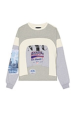 Who Decides War by Ev Bravado Arched Collage Crewneck Sweater in Multi, view 1, click to view large image.