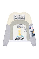 Who Decides War by Ev Bravado Arched Collage Crewneck Sweater in Multi, view 2, click to view large image.