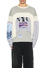 Who Decides War by Ev Bravado Arched Collage Crewneck Sweater in Multi, view 4, click to view large image.