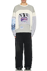 Who Decides War by Ev Bravado Arched Collage Crewneck Sweater in Multi, view 5, click to view large image.