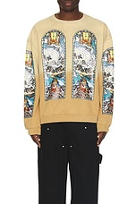Who Decides War by Ev Bravado Chalice Crewneck Sweater in Tan, view 4, click to view large image.