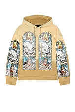 Who Decides War by Ev Bravado Chalice Embroidered Hoodie in Cream, view 1, click to view large image.