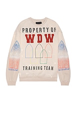 Who Decides War by Ev Bravado Training Crewneck Sweater in Silver, view 1, click to view large image.