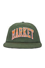 Market Offset Arc 6 Panel Hat in Sage, view 1, click to view large image.