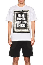 Market Printing Money T-shirt in Chalk, view 3, click to view large image.