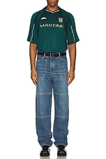 Martine Rose Celebration Football Top in Green, view 5, click to view large image.