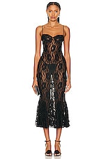 Mirror Palais Black Rose Lady Length Dress in Black Lace, view 1, click to view large image.