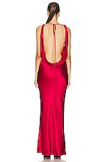 Mirror Palais Plunging Back Cowl Dress in Scarlett, view 4, click to view large image.