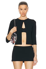 Mirror Palais Cropped Cardigan in Black, view 1, click to view large image.