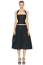 Mirror Palais Taffeta Lady Skirt in Noir, view 4, click to view large image.