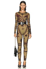 Marine Serre Geotic Catsuit in Green | FWRD