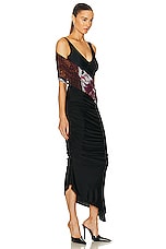 Marine Serre Jersey Body Shelter Draped Dress in Black, view 3, click to view large image.