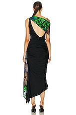 Marine Serre Jersey Body Shelter Draped Dress in Black, view 5, click to view large image.