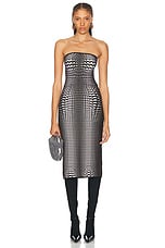 Marine Serre Moon Skin Jacquard Knit Tube Dress in Stone