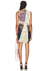 Marine Serre Regenerated Silk Scarves Draped Dress in Multi, view 4, click to view large image.