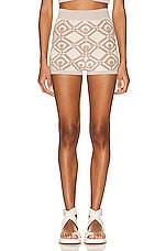 Marine Serre Jacquard Knit Short in Beige, view 1, click to view large image.