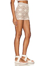 Marine Serre Jacquard Knit Short in Beige, view 2, click to view large image.