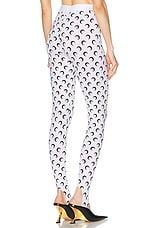 Marine Serre Moon Printed Jersey Stirrup Legging in Optical White, view 3, click to view large image.