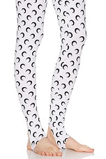 Marine Serre Moon Printed Jersey Stirrup Legging in Optical White, view 5, click to view large image.
