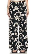 Marine Serre Jersey Jacquard Towel Lounge Pant in Black, view 1, click to view large image.