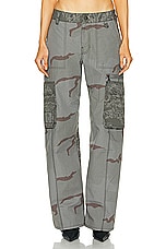 Marine Serre Regenerated Camo Cargo Pant in Dark Grey, view 1, click to view large image.