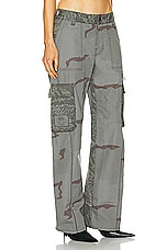Marine Serre Regenerated Camo Cargo Pant in Dark Grey, view 2, click to view large image.