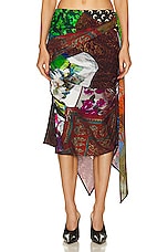 Marine Serre Jersey Body Shelter Draped Skirt in Multi, view 1, click to view large image.