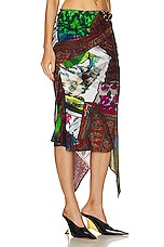 Marine Serre Jersey Body Shelter Draped Skirt in Multi, view 2, click to view large image.