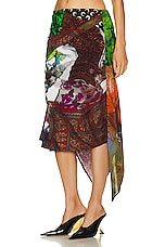 Marine Serre Jersey Body Shelter Draped Skirt in Multi, view 3, click to view large image.