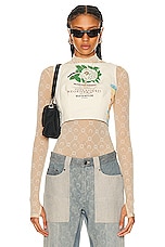 Marine Serre Regenerated Tote Bags Bustier Top in White, view 1, click to view large image.